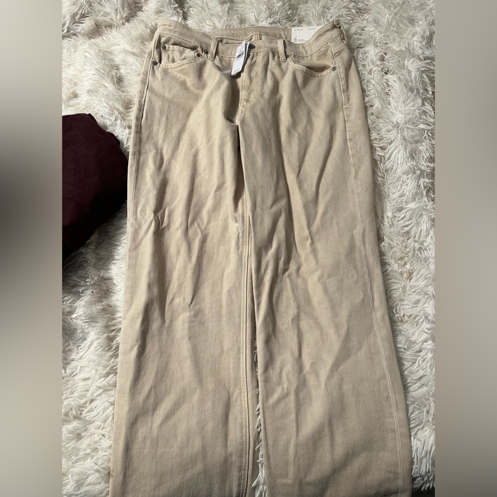 Brand New Khaki Mom Straight Jeans
